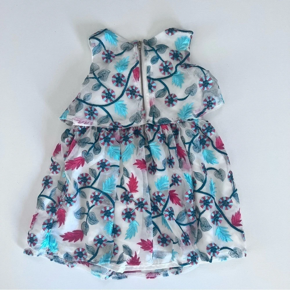 Oshkosh white with red/green embroidered dress